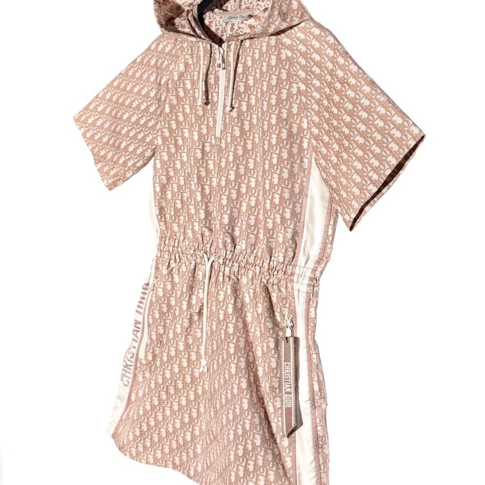 Dior Pink Oblique Technical Taffeta Hooded Dress Mini Dress - Picture 2 of 13